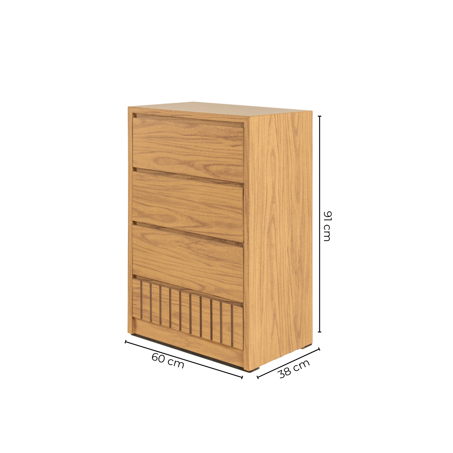 Foto 7 pulgar | Cómoda - Cajonera Con 4 Cajones Color Natural - Madera Industrializada