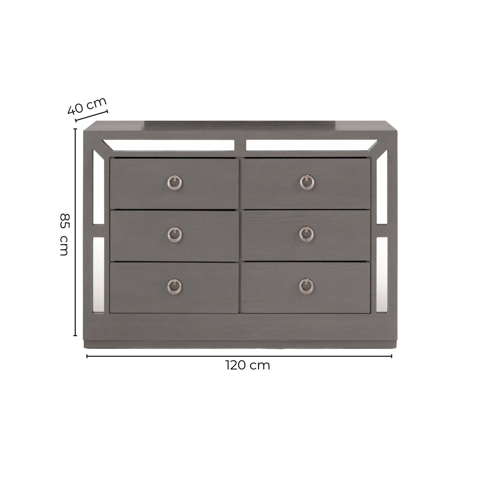 Foto 3 | Cómoda - Cajonera Con 6 Cajones Color Gris - Madera Industrializada