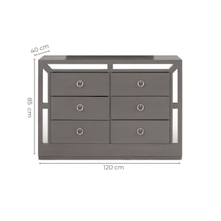 Foto 3 | Cómoda - Cajonera Con 6 Cajones Color Gris - Madera Industrializada