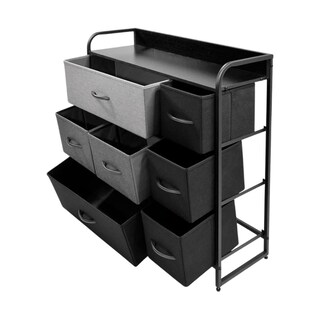 Foto 3 | Cajonera De 7 Cajones Bluelander Negro Con 3 Niveles Y 1 Repisa