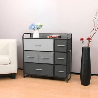 Foto 4 | Cajonera De 7 Cajones Bluelander Negro Con 3 Niveles Y 1 Repisa