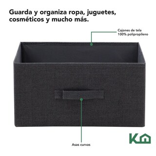 Foto 3 | Comoda Cajonera De 4 Cajones Mueble Organizador Tela Madera