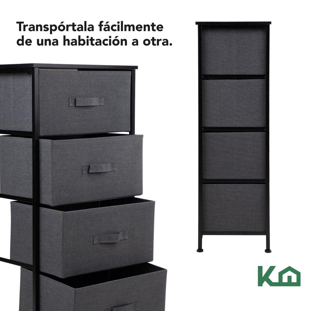 Foto 7 pulgar | Comoda Cajonera De 4 Cajones Mueble Organizador Tela Madera