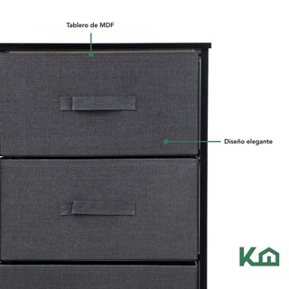 Foto 7 | Comoda Cajonera De 4 Cajones Mueble Organizador Tela Madera