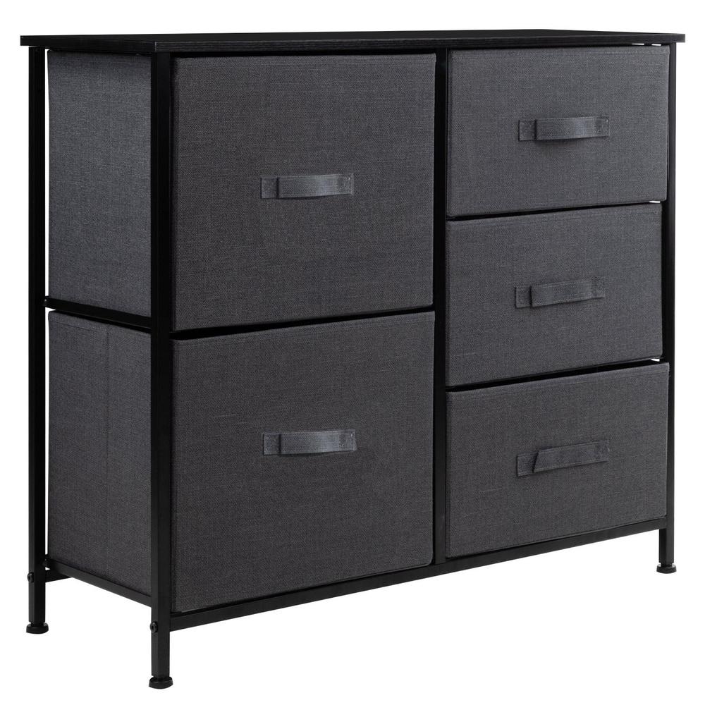 Foto 2 pulgar | Comoda Cajonera 5 Cajones Mueble Organizador De Tela Madera