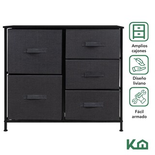 Foto 2 | Comoda Cajonera 5 Cajones Mueble Organizador De Tela Madera