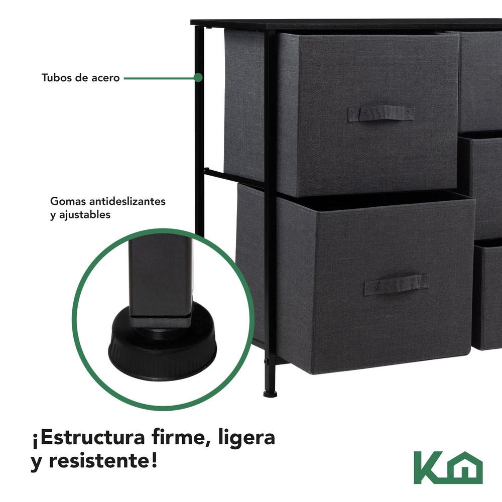 Foto 5 pulgar | Comoda Cajonera 5 Cajones Mueble Organizador De Tela Madera