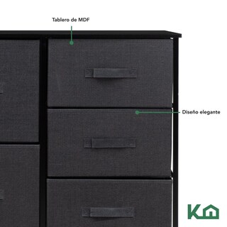 Foto 7 | Comoda Cajonera 5 Cajones Mueble Organizador De Tela Madera