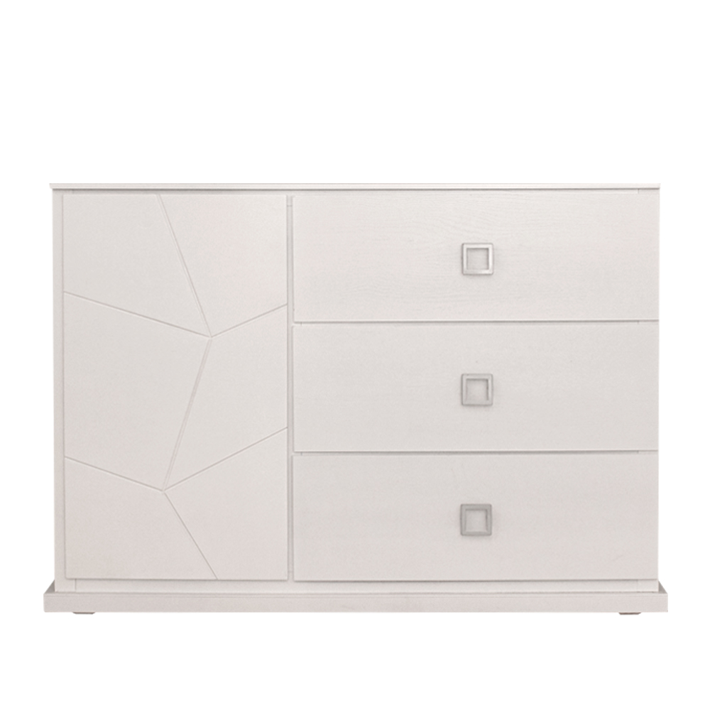 Foto 1 | Cómoda - Cajonera Con 3 Cajones Y 1 Compartimento Color Blanco - Madera Industrializada