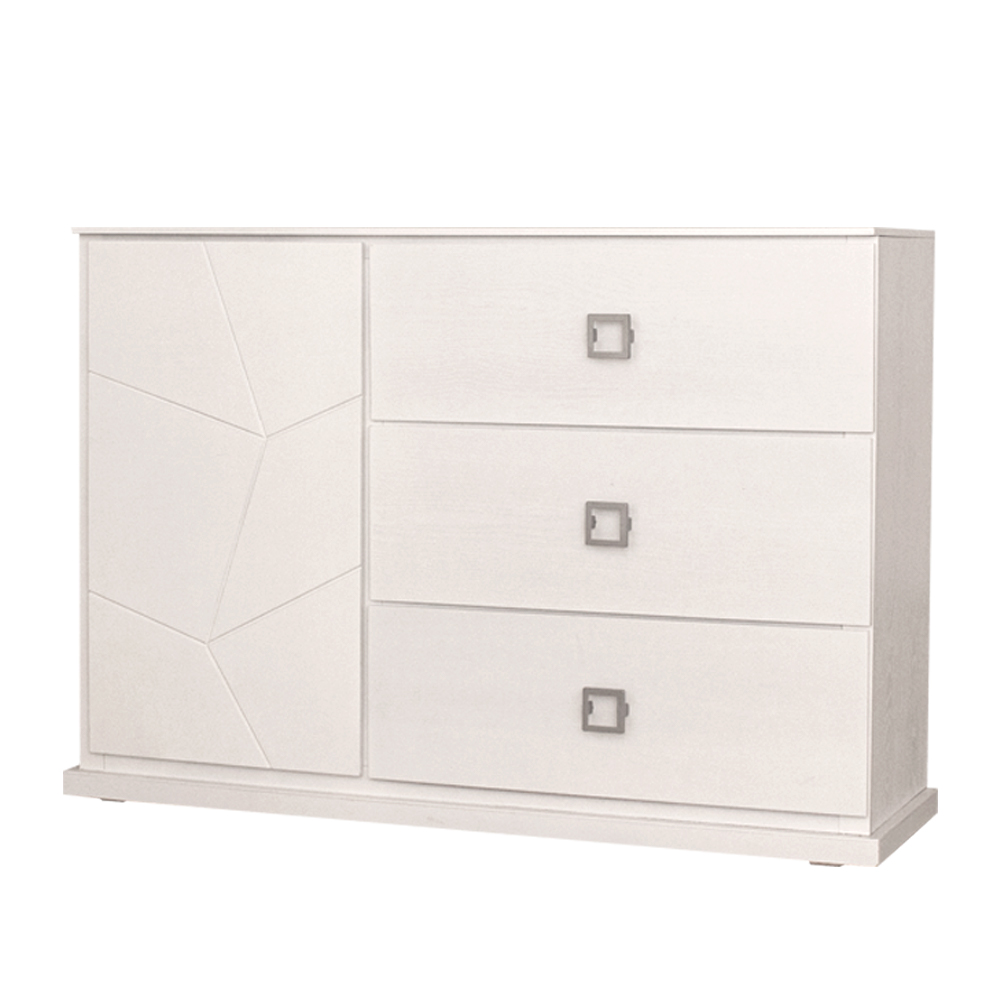 Foto 3 pulgar | Cómoda - Cajonera Con 3 Cajones Y 1 Compartimento Color Blanco - Madera Industrializada