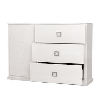 Foto 3 | Cómoda - Cajonera Con 3 Cajones Y 1 Compartimento Color Blanco - Madera Industrializada
