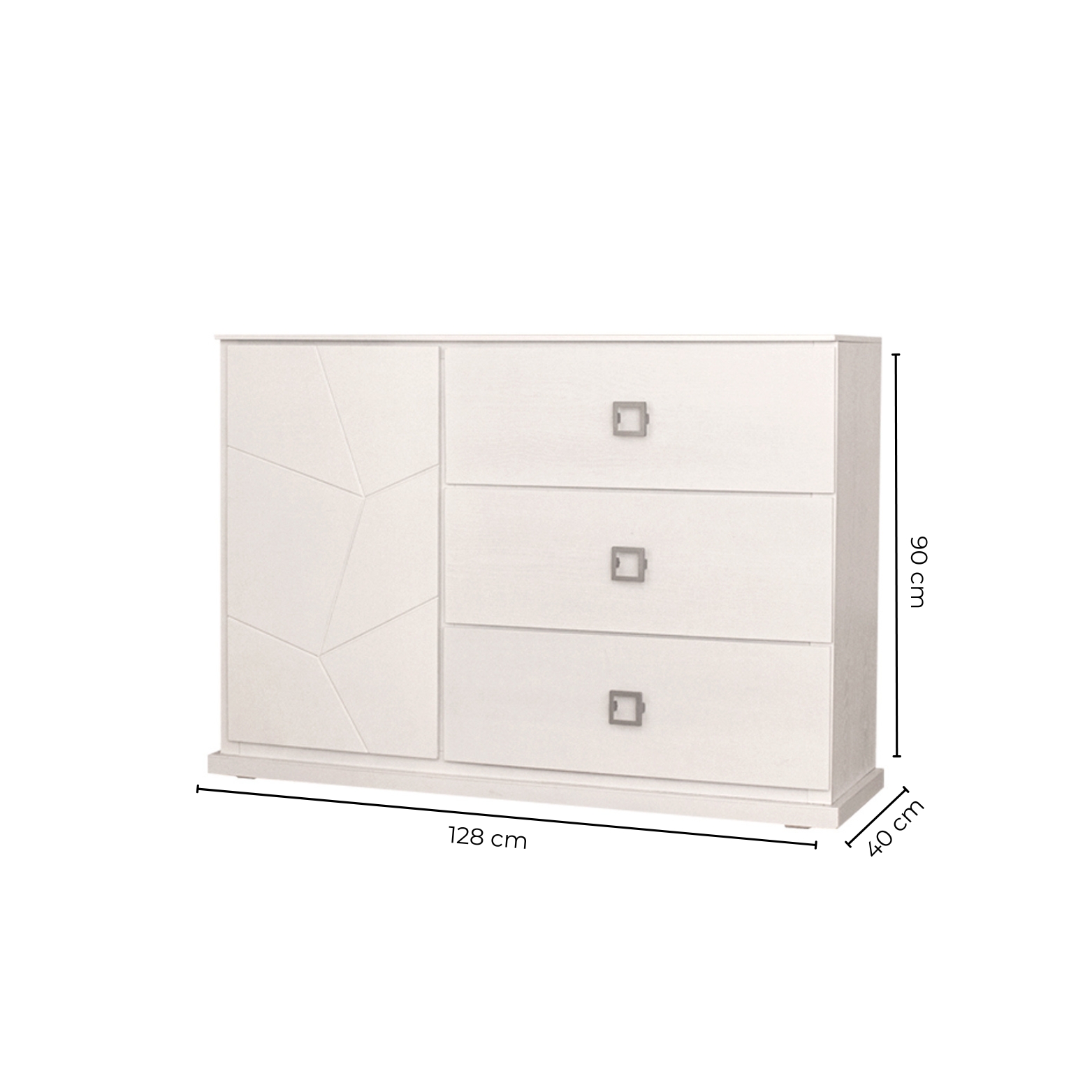 Foto 6 | Cómoda - Cajonera Con 3 Cajones Y 1 Compartimento Color Blanco - Madera Industrializada
