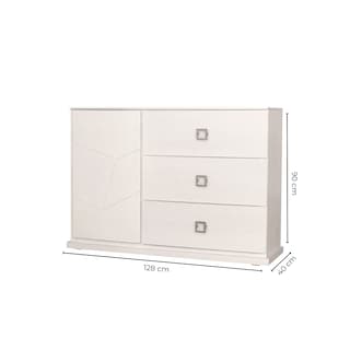Foto 6 | Cómoda - Cajonera Con 3 Cajones Y 1 Compartimento Color Blanco - Madera Industrializada