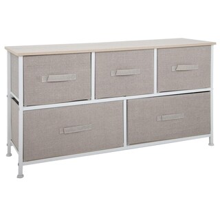 Foto 1 | Comoda Cajonera De 5 Cajones Mueble Organizador Tela Madera