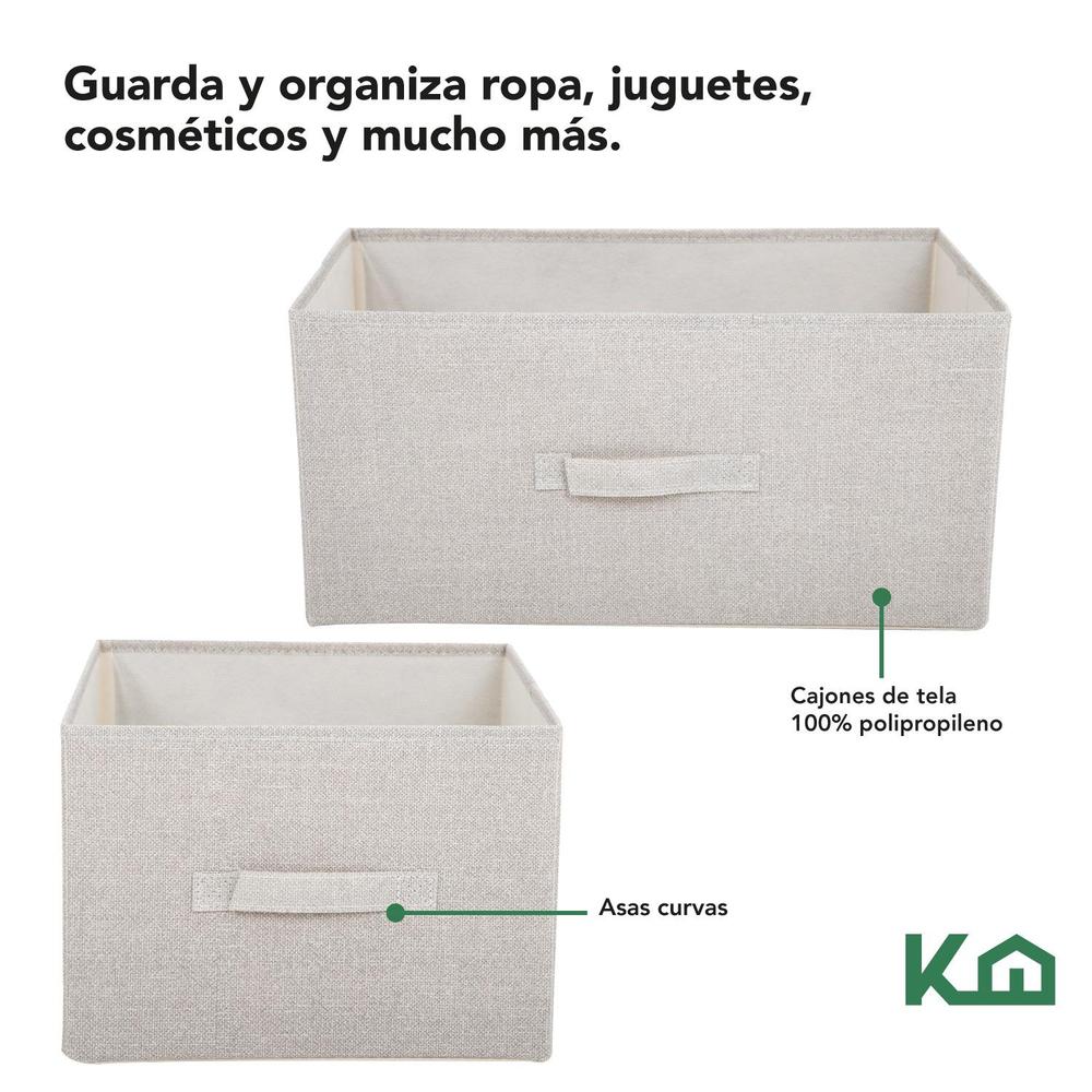 Foto 4 pulgar | Comoda Cajonera De 5 Cajones Mueble Organizador Tela Madera