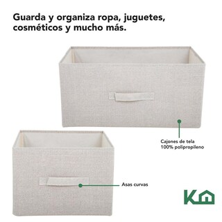 Foto 3 | Comoda Cajonera De 5 Cajones Mueble Organizador Tela Madera