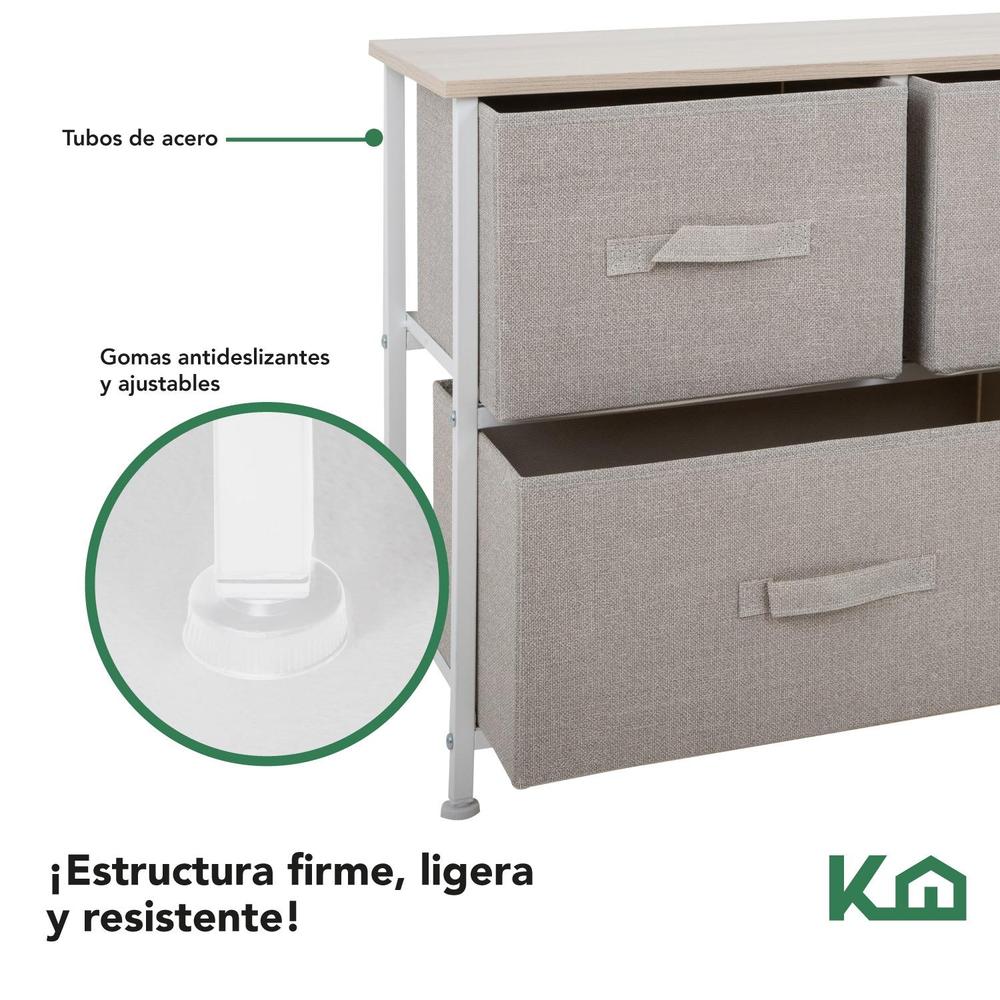 Foto 5 pulgar | Comoda Cajonera De 5 Cajones Mueble Organizador Tela Madera