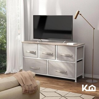 Foto 8 | Comoda Cajonera De 5 Cajones Mueble Organizador Tela Madera