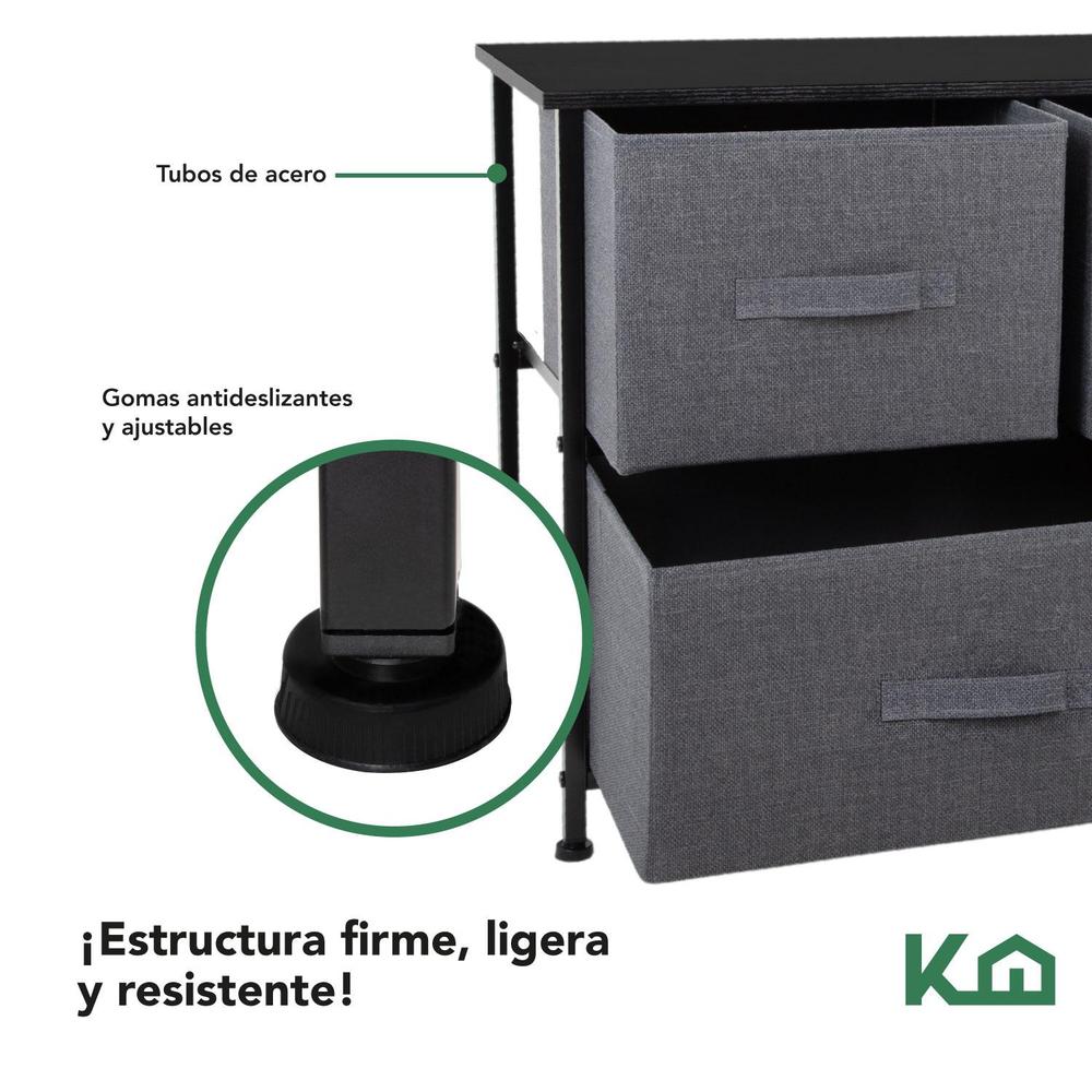 Foto 5 pulgar | Comoda Cajonera De 5 Cajones Mueble Organizador Tela Madera