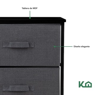 Foto 7 | Comoda Cajonera De 3 Cajones Mueble Organizador Tela Madera