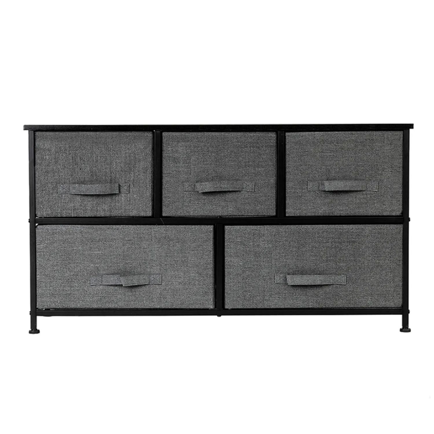 Cajonera De 5 Cajones Bluelander Gris Oscuro Con 2 Niveles Y 1 Repisa