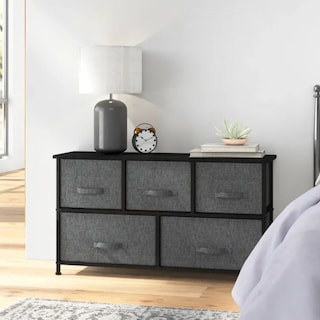 Foto 4 | Cajonera De 5 Cajones Bluelander Gris Oscuro Con 2 Niveles Y 1 Repisa