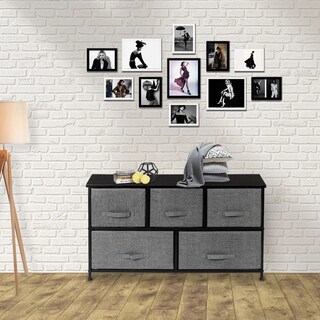 Foto 5 | Cajonera De 5 Cajones Bluelander Gris Oscuro Con 2 Niveles Y 1 Repisa