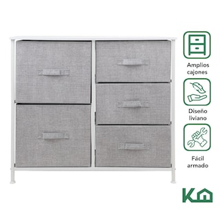 Foto 2 | Comoda Cajonera 5 Cajones Mueble Organizador De Tela Madera