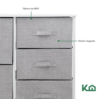 Foto 7 | Comoda Cajonera 5 Cajones Mueble Organizador De Tela Madera