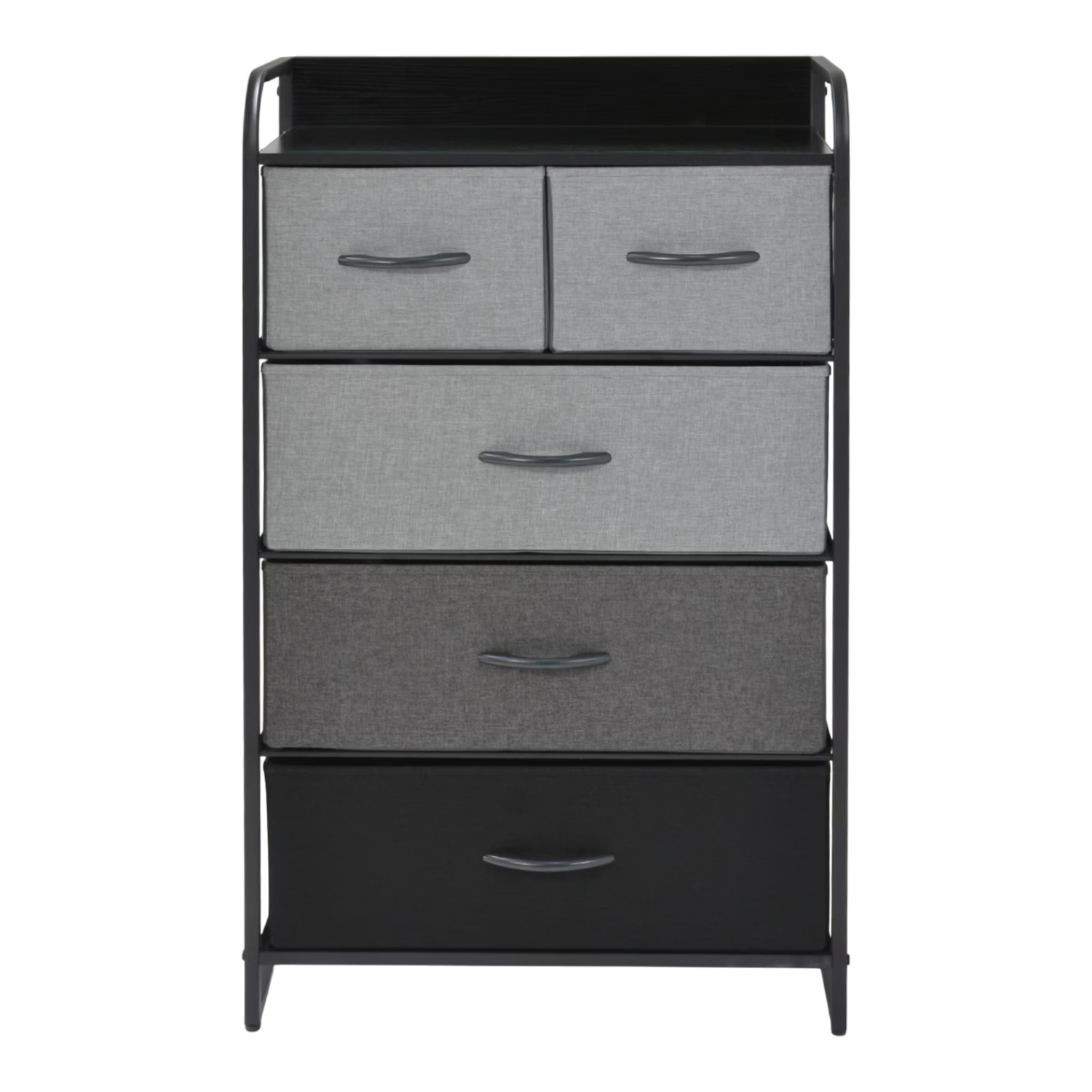 Cajonera De 5 Cajones Bluelander Negro Con 4 Niveles Y 1 Repisa