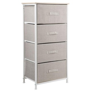 Foto 1 | Comoda Cajonera De 4 Cajones Mueble Organizador Tela Madera