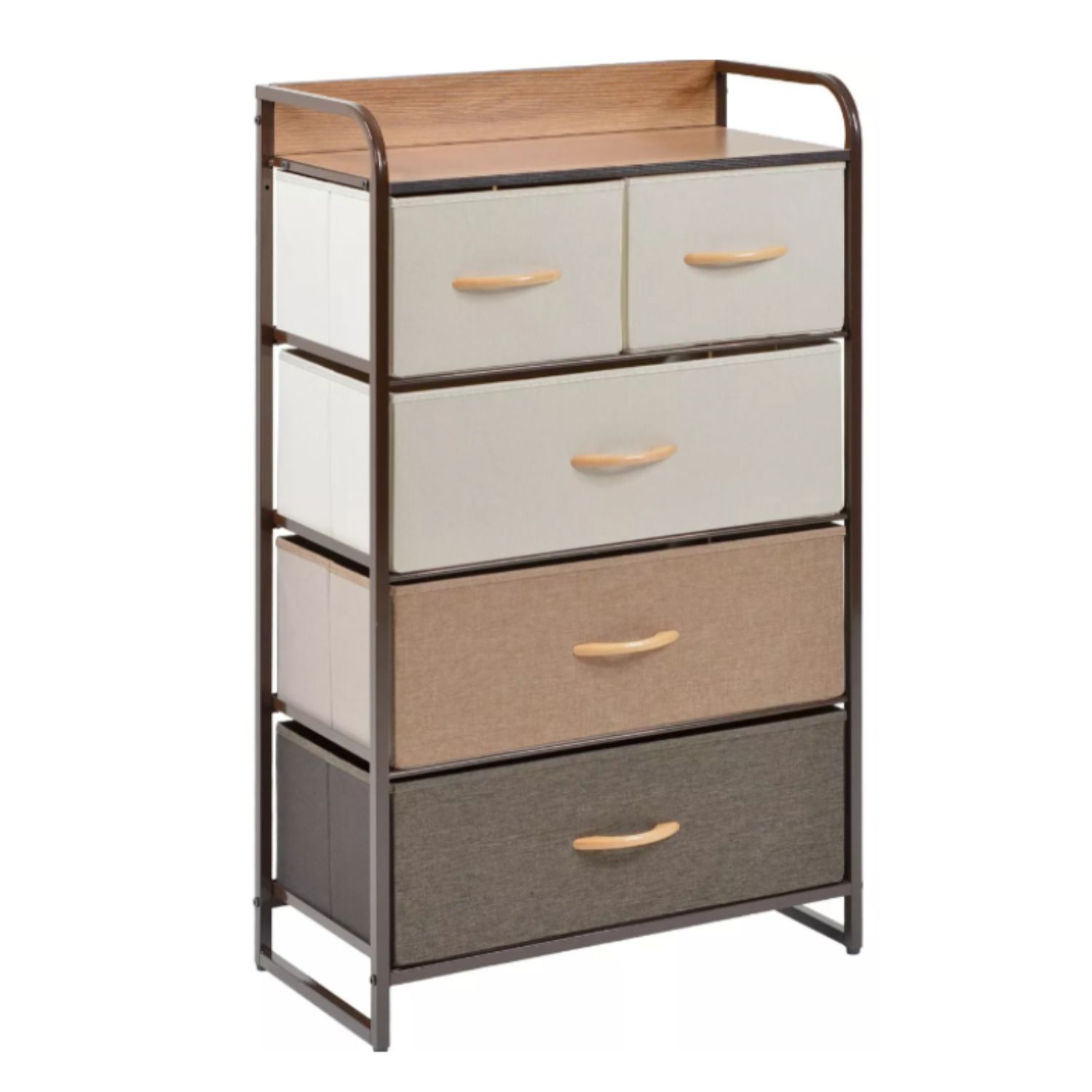 Cajonera De 5 Cajones Bluelander Café Con 4 Niveles Y 1 Repisa