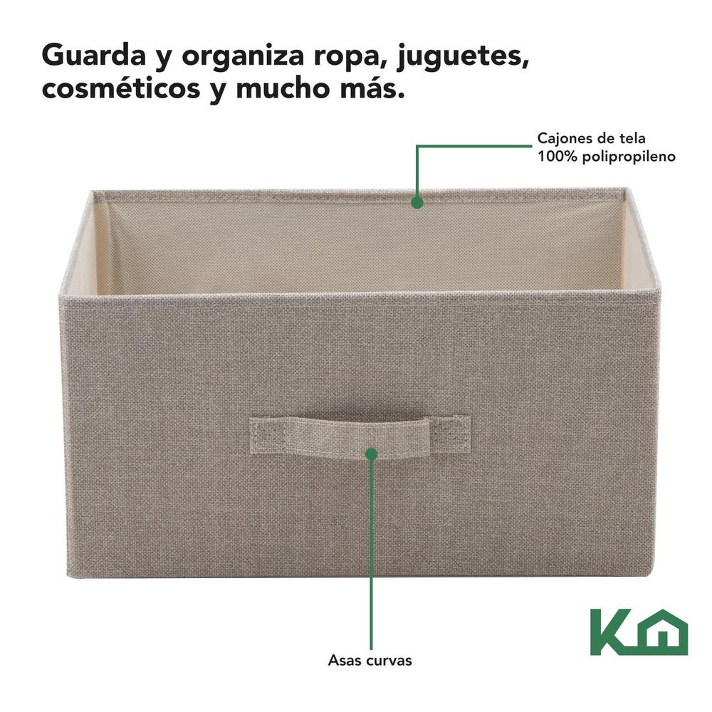 Foto 4 pulgar | Comoda Cajonera De 3 Cajones Mueble Organizador Tela Madera