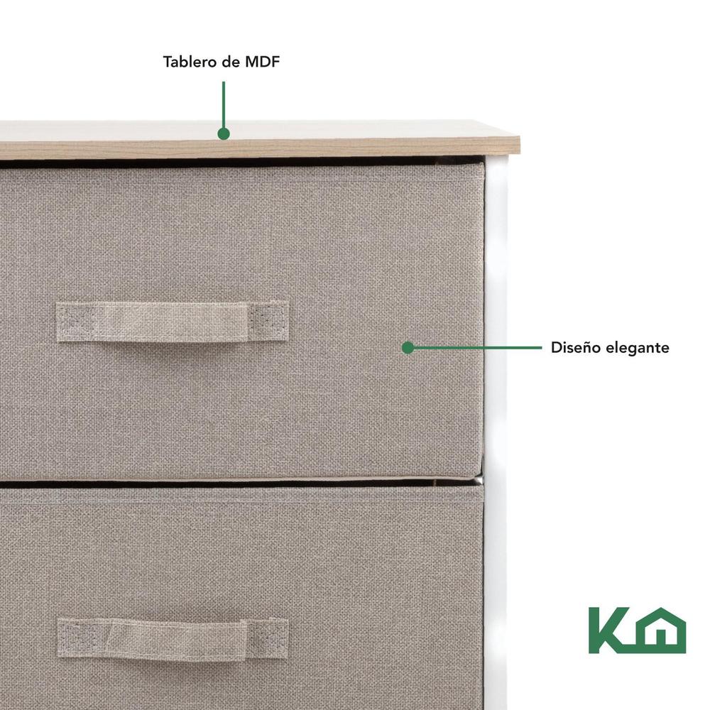 Foto 8 pulgar | Comoda Cajonera De 3 Cajones Mueble Organizador Tela Madera