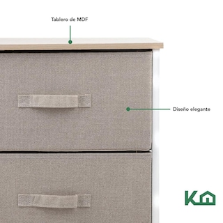 Foto 7 | Comoda Cajonera De 3 Cajones Mueble Organizador Tela Madera