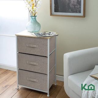 Foto 8 | Comoda Cajonera De 3 Cajones Mueble Organizador Tela Madera