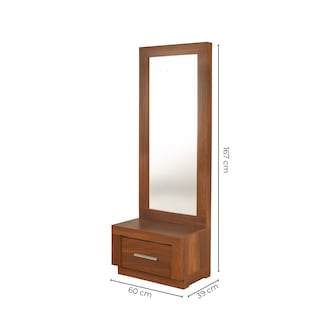 Foto 6 | Espejo De Cuerpo Completo / De Pie Con 1 Cajón Color Parota - Madera Industrializada