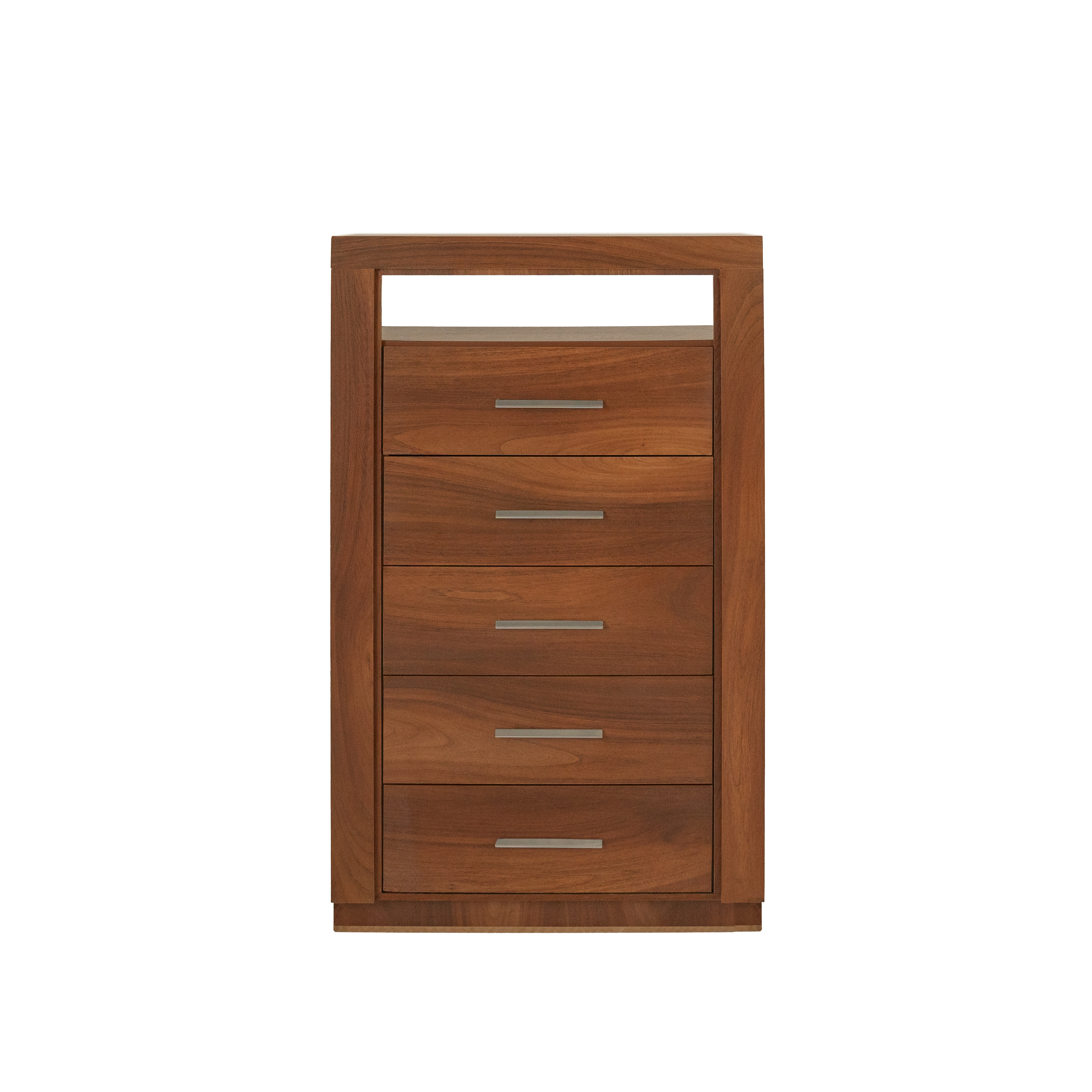 Foto 1 | Cómoda - Cajonera Con 5 Cajones Color Parota Con Jaladeras De Metal - Madera Industrializada