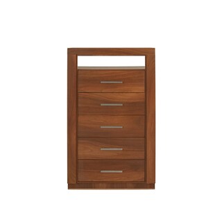 Foto 1 | Cómoda - Cajonera Con 5 Cajones Color Parota Con Jaladeras De Metal - Madera Industrializada
