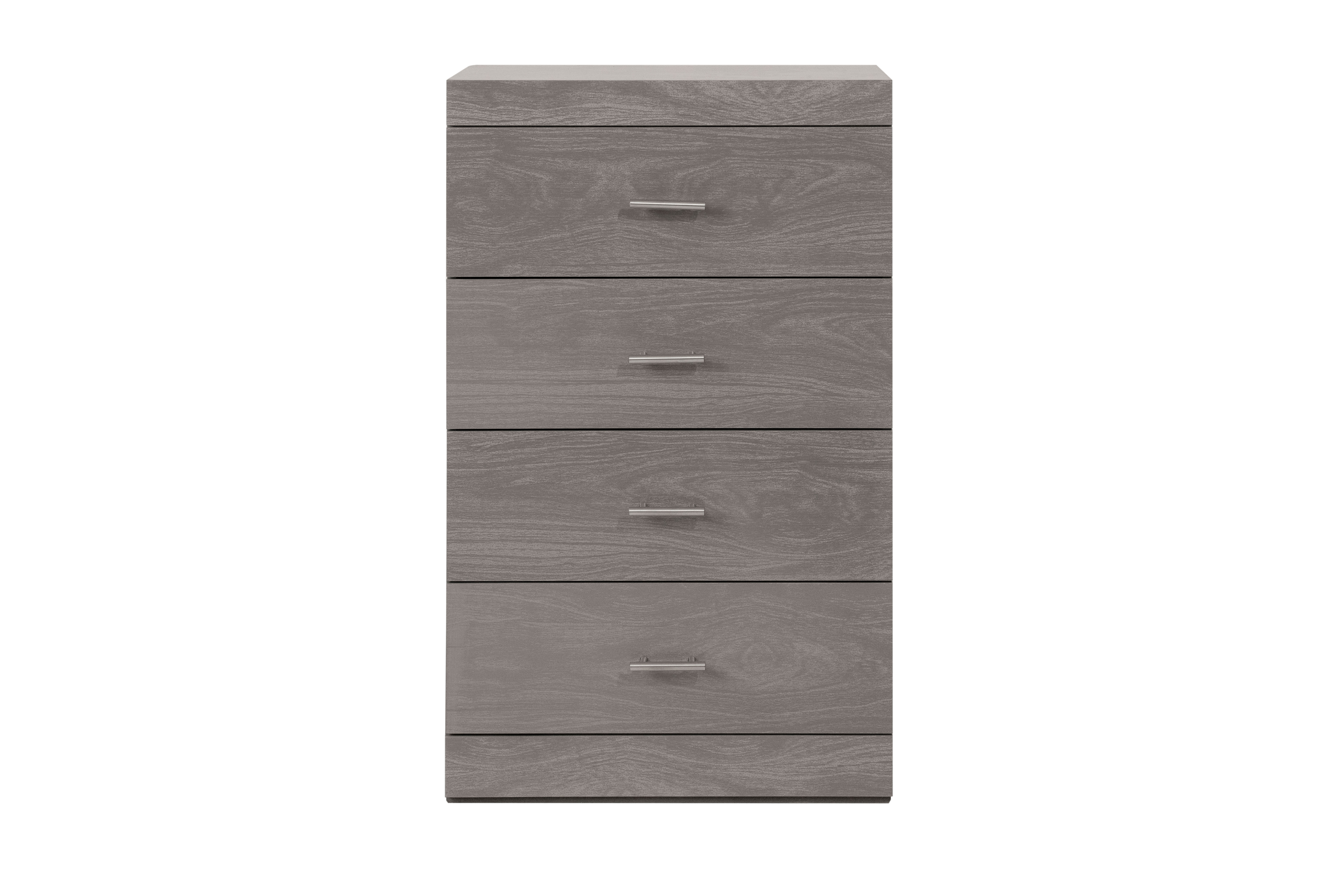 Foto 2 pulgar | Cómoda - Cajonera Con 4 Cajones Color Gris Con Jaladeras De Metal - Madera Industrializada