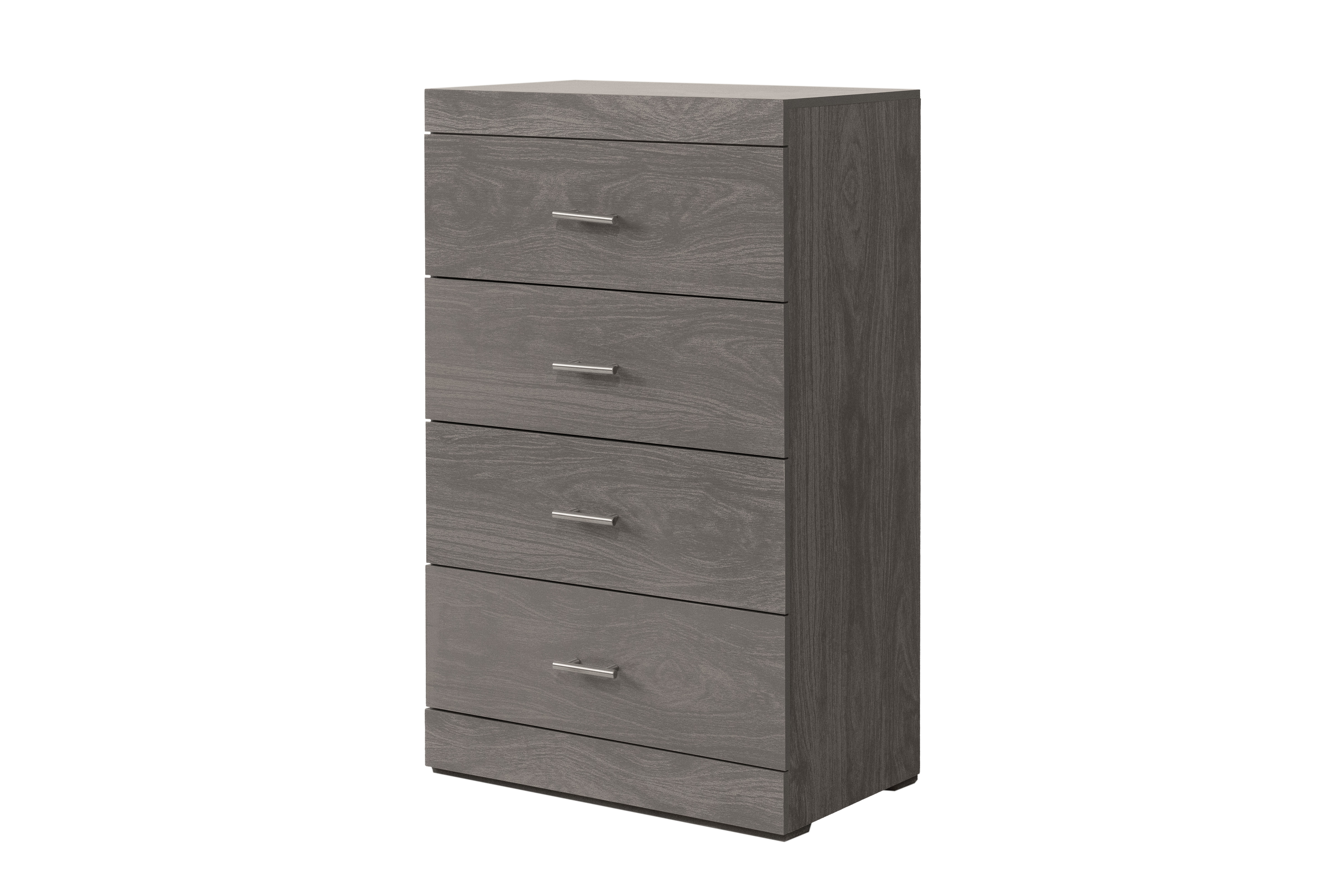 Foto 4 pulgar | Cómoda - Cajonera Con 4 Cajones Color Gris Con Jaladeras De Metal - Madera Industrializada