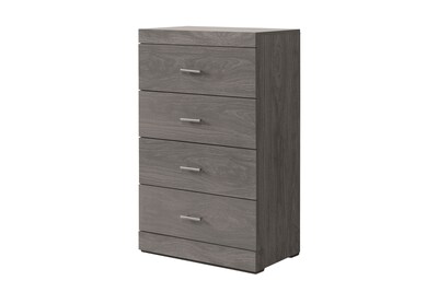 Foto 3 | Cómoda - Cajonera Con 4 Cajones Color Gris Con Jaladeras De Metal - Madera Industrializada