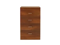 Cómoda - Cajonera Con 4 Cajones Color Parota Con Jaladeras De Metal - Madera Industrializada