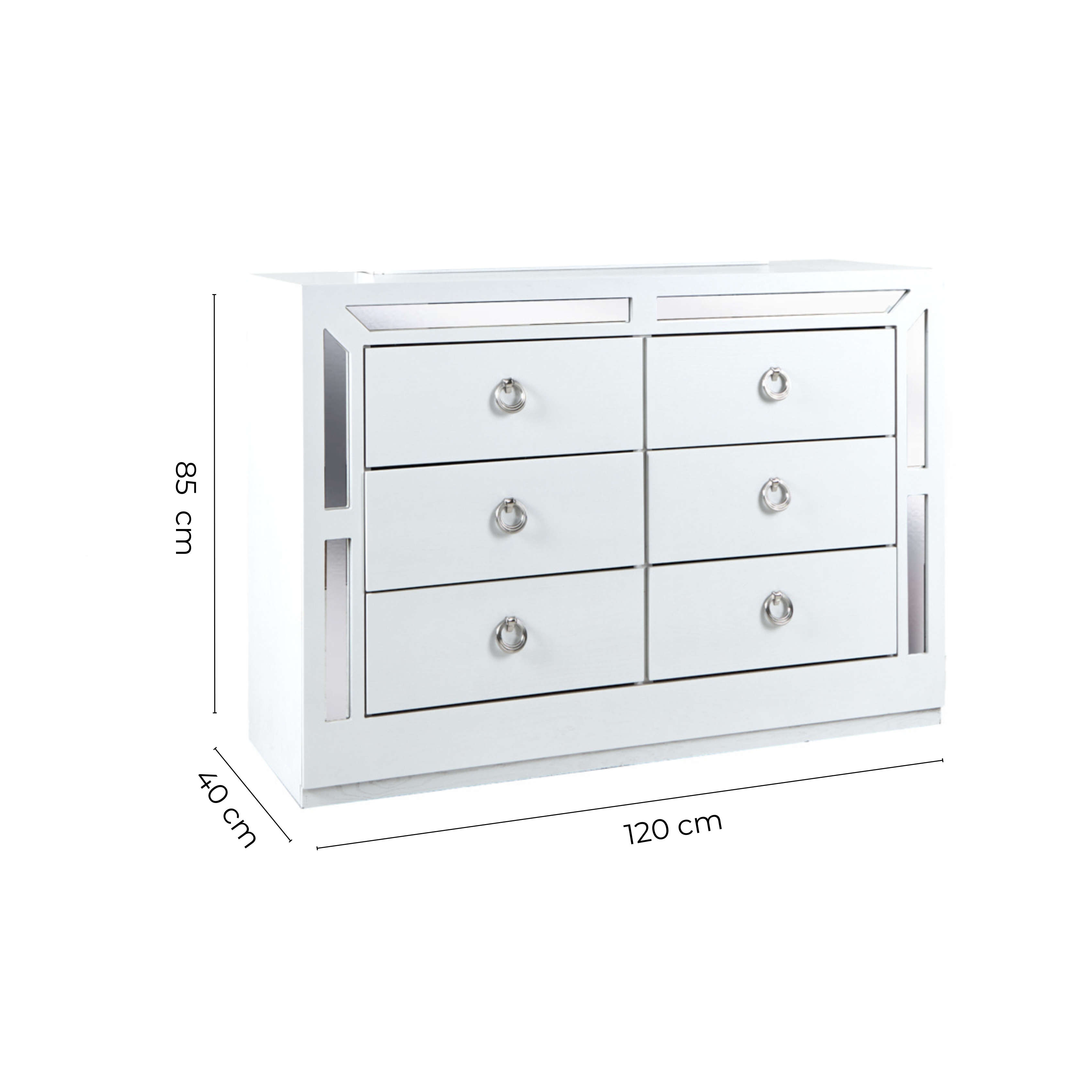 Foto 6 pulgar | Cómoda - Cajonera Con 6 Cajones Color Blanco - Madera Industrializada