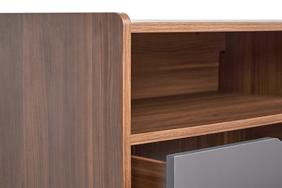 Foto 4 | Cómoda - Cajonera Color Nogal Y Gris - Madera Industrializada Y Melamina