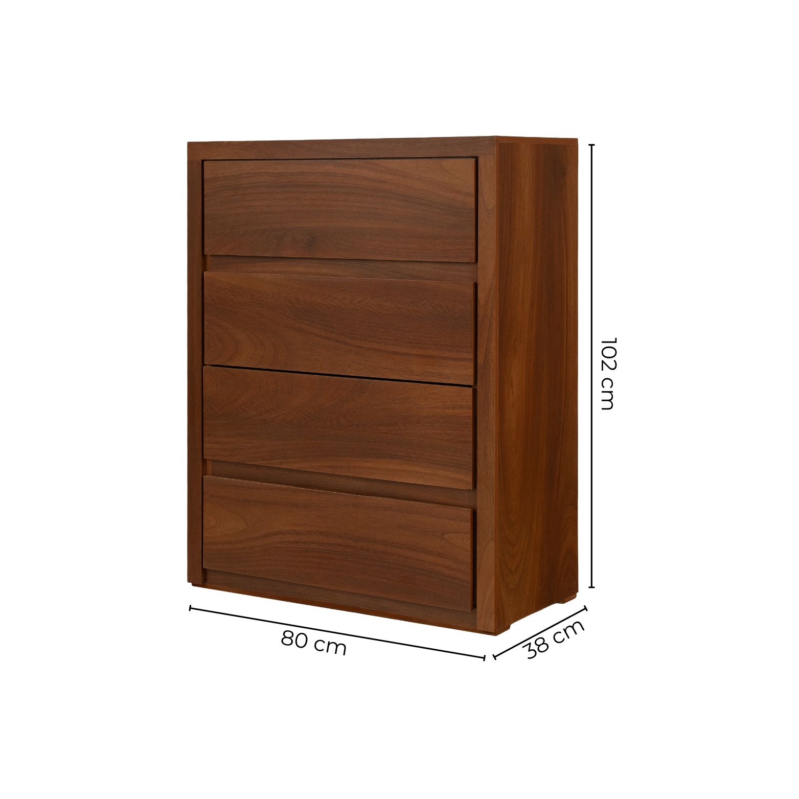 Foto 6 pulgar | Cómoda - Cajonera Con 4 Cajones Color Nogal - Madera Industrializada