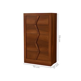 Foto 4 | Cómoda - Cajonera Con 5 Cajones Color Parota - Melamina