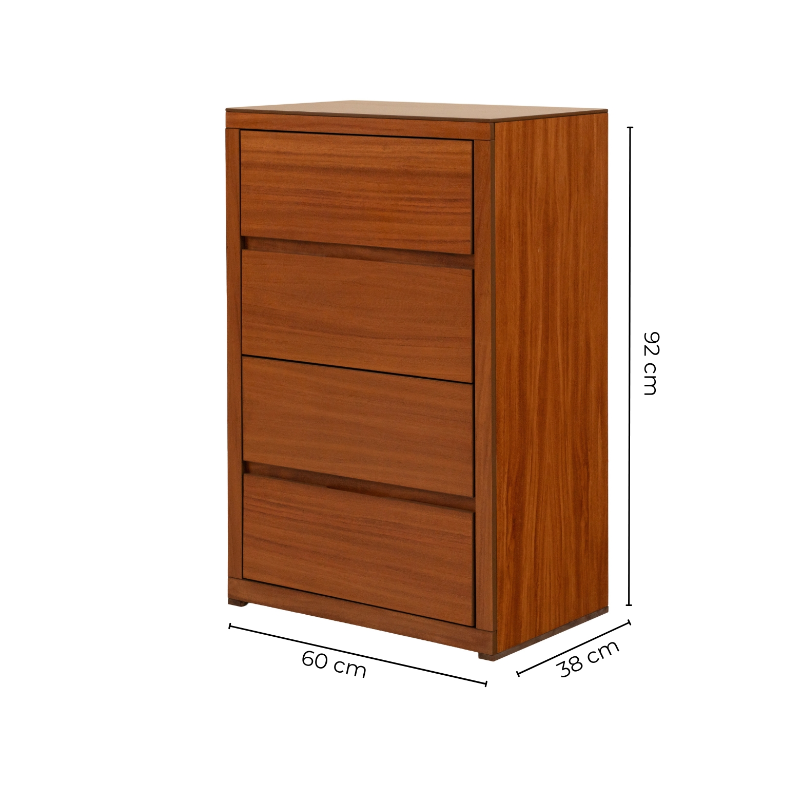 Foto 7 pulgar | Cómoda - Cajonera Con 4 Cajones Color Parota - Chapa