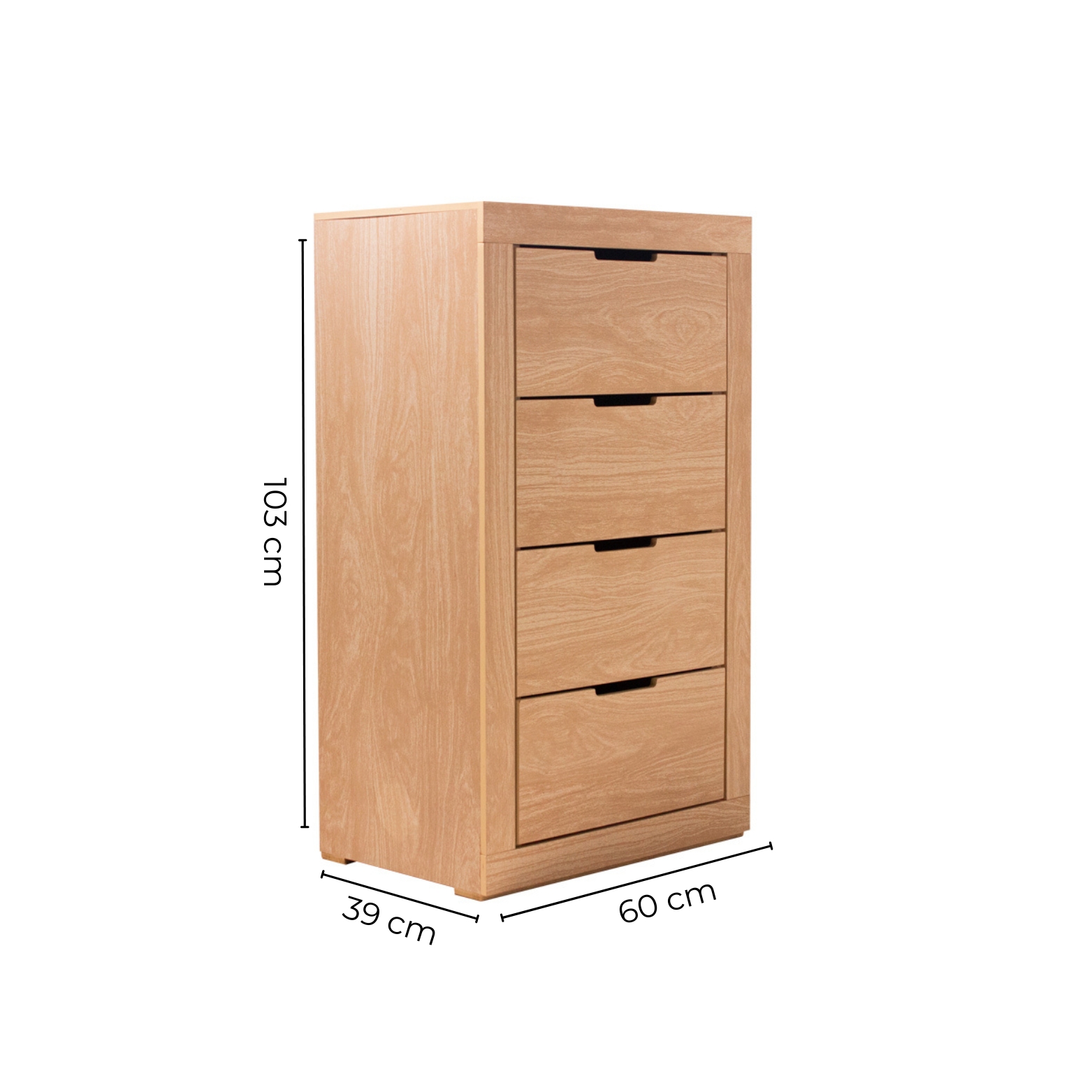 Foto 5 pulgar | Cómoda - Cajonera Con 4 Cajones Color Natural - Madera Industrializada