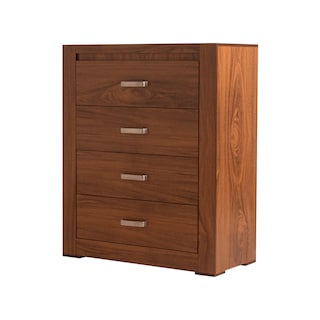 Foto 4 | Tocador - Cajonera Con 4 Cajones Y Espejo De Cuerpo Completo Color Nogal - Madera Industrializada